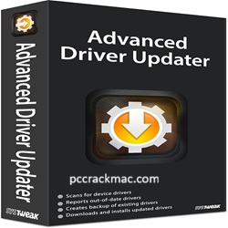 Tabela de informações do software Advanced Driver Updater com versão, desenvolvedor, categoria, e sistemas Windows suportados.
