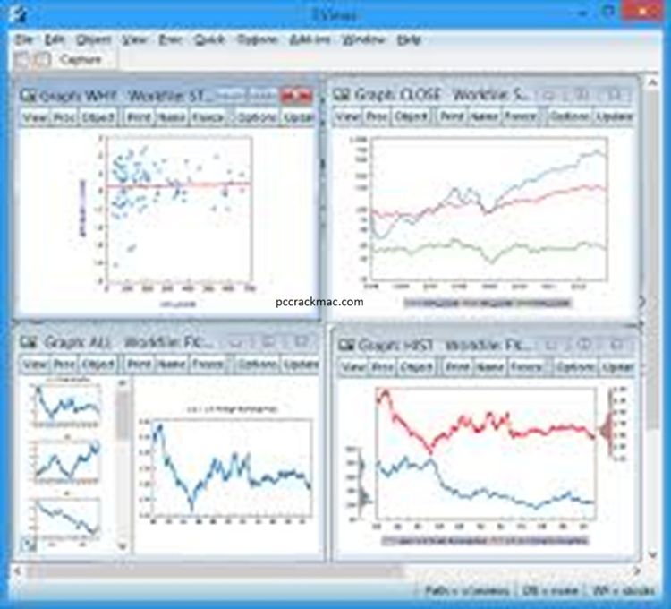 EViews econometric analysis software interface used for statistical modeling, forecasting, and economic data analysis.